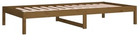 Sofá-cama de solteiro 90x190 cm pinho maciço castanho mel