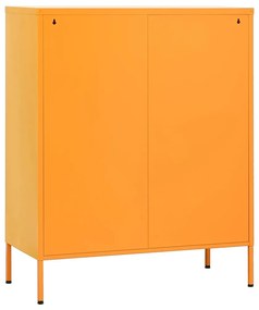 Armário de arrumação aço 80x35x101,5 cm amarelo mostarda