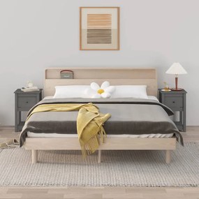 vidaXL Mesas de cabeceira 2 pcs 40x35x61,5 cm pinho maciço cinza