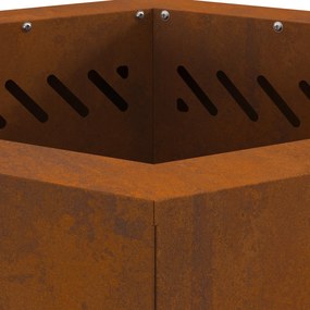 Fogo Sem Fumaça Hexagonal 48x48x51 cm Aço Envelhecido