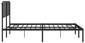 Estrutura de cama em metal com cabeceira 180x200 cm preto