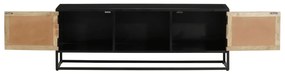 Móvel de TV 110x30x40 cm madeira de mangueira maciça e ferro
