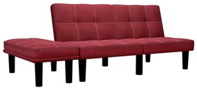 284756 vidaXL Sofá de 2 lugares em tecido vermelho tinto