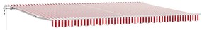 Toldo Retrátil Vermelho e branco 500 × 300 cm Vermelho e branco