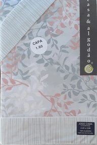 Jogo de lençóis 100% algodão - MADRID da Casa&Algodão: cama 160cm - 1 lençol superior 240 x 290 cm + 1 lençol capa ajustavel 160 x 200 + 30 cm +  2 fronha almofada 50x70 cm