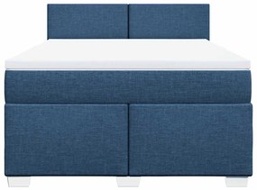 Cama com molas/colchão 140x190 cm tecido azul