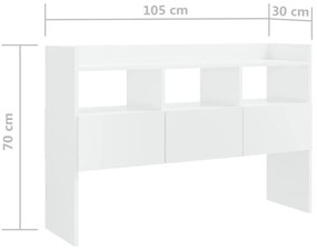 Aparador 105x30x70 cm derivados de madeira branco brilhante