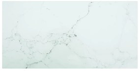 vidaXL Tampo mesa 100x50 cm 6 mm vidro temperado design mármore branco