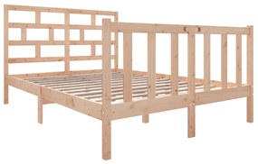 Estrutura de cama 140x190 cm pinho maciço