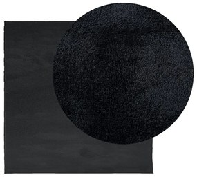 Tapete de pelo curto OVIEDO 120x120 cm preto