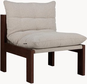 Cadeira lounge em madeira de faia e bouclé Huno