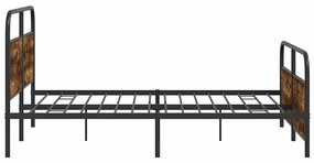 Estrutura de cama sem colchão 150x200 cm metal carvalho fumado