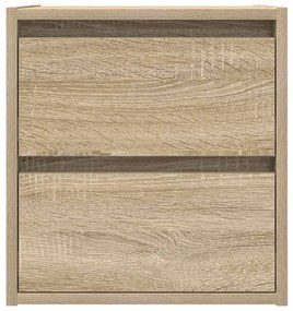 Mesa de cabeceira de parede 38x34x40 cm carvalho sonoma