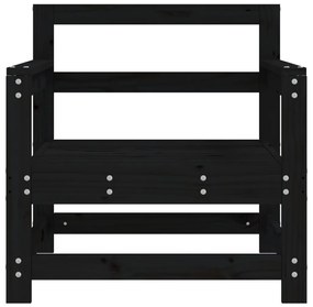 Cadeiras de jardim 2 pcs madeira de pinho maciça preto