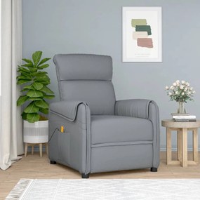 vidaXL Poltrona de massagens tecido cinzento-claro