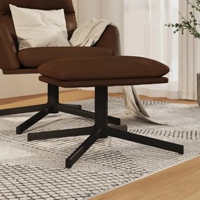 vidaXL Apoio de pés 45x29,5x36 cm couro artificial castanho brilhante
