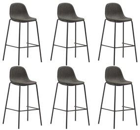 vidaXL Bancos de bar 6 pcs tecido cinzento-escuro