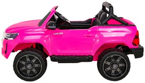 Carro elétrico para Crianças Toyota Hilux 12V 4x4 Rodas Espuma EVA, Assento couro ecológico Rosa