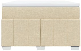 Cama boxspring com colchão 120x190 cm tecido cor creme