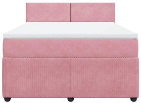 Cama com molas/colchão 140x200 cm veludo rosa