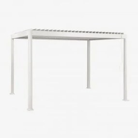 Pérgola Bioclimática De Alumínio Com Lâminas Druvia Gardénia Branco & 3 X 4 M - Sklum