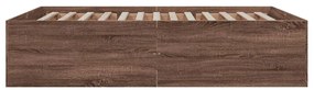 Estrutura de cama 150x200cm derivados madeira carvalho castanho