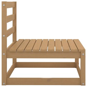Sofás de centro para jardim 3 pcs pinho maciço castanho mel