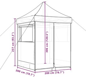 Tenda p/ festas pop-up dobrável 4 paredes laterais terracotta