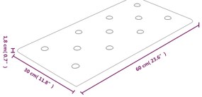 Painel parede 12 pcs 60x30 cm couro artificial 2,16 m² castanho