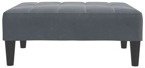 Apoio de pés 77x55x31 cm veludo cinzento-escuro
