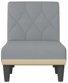 Chaise longue tecido cinzento-claro