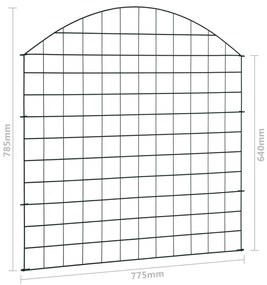 Conj. painéis de vedação arqueados p/ jardim 77,5x78,5 cm verde