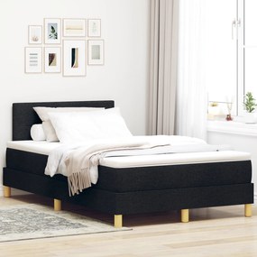 Cama Box Spring com Colchão Preta 120x200 cm Tecido