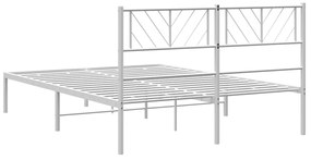 Estrutura de cama com cabeceira 150x200 cm metal branco