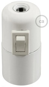 Bakelite E27 lamp holder kit with switch - Branco