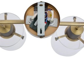 Foco de teto de design bronze com vidro transparente 4 luzes - Domo Moderno