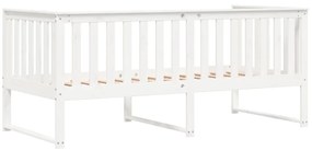 Sofá-cama sem colchão 90x200 cm madeira de pinho maciça branco