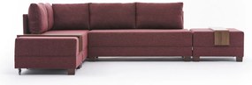 Sofá-Cama de Canto Fly – Vermelho Claret – 210x80x280 cm