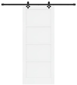 Porta Deslizante vidaXL com Conjunto de Ferragens Brancas 86x211 cm Ma
