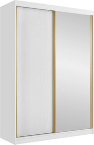 Roupeiro Comfivo Larmire 124, Dourado, Branco, 216x151x60cm, 139 kg, Portas para roupeiro: Deslizante
