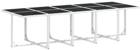 11 pcs conj. de jantar p/ jardim c/ almofadões textilene branco