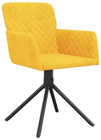 Cadeiras de jantar giratórias 2 pcs veludo amarelo