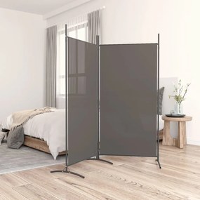 vidaXL Divisória/biombo com 2 painéis 175x180 cm tecido antracite
