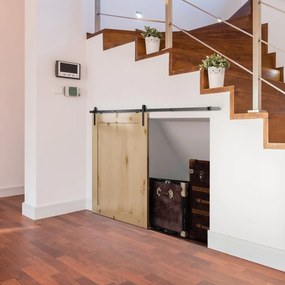 Kit de porta de correr com sistema de encaixe (MÓVEL NÃO INCLUIDO), com porta de 20-25 mm de espessura, largura máxima de 0,9 m e carga máxima de 20 k