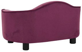 Sofá para cães 67x47x36 cm pelúcia bordô