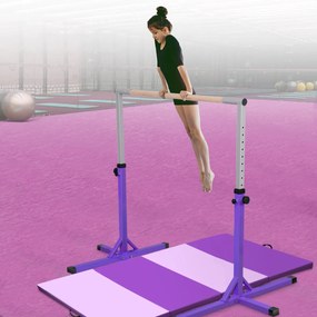 Barra de ginástica horizontal para crianças Barra de treino ajustável em altura Carga ajustável até 100 kg Violeta