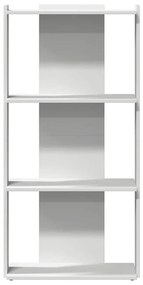 Estante 3-Tier Branco 60x30x120 cm Madeira Engenheirada
