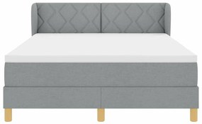 Cama Box com Colchão vidaXL Cinza Claro 160x200 cm Tecido