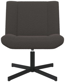 Cadeira de Acento Cinza Escuro Tecido com Base de Metal Médio