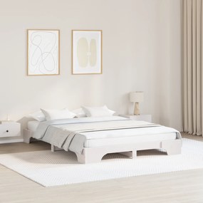 vidaXL Estrutura de Cama Branca Madeira 140 x 200 cm Durável